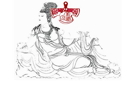 古代美女绣花